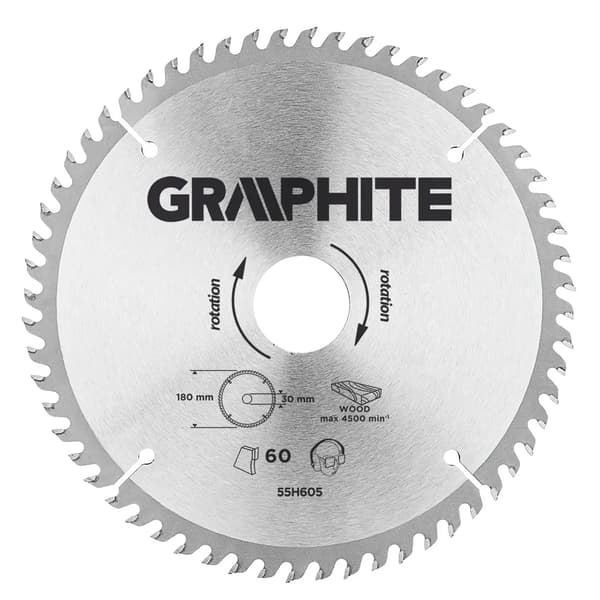 Graphite Widia savklinge 180x30mm 60 tænder - 55H605