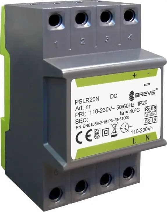 Koblingsstrømforsyning PSLR 20 230VAC/12VDC 1.6A /til TH/ 18912-9991