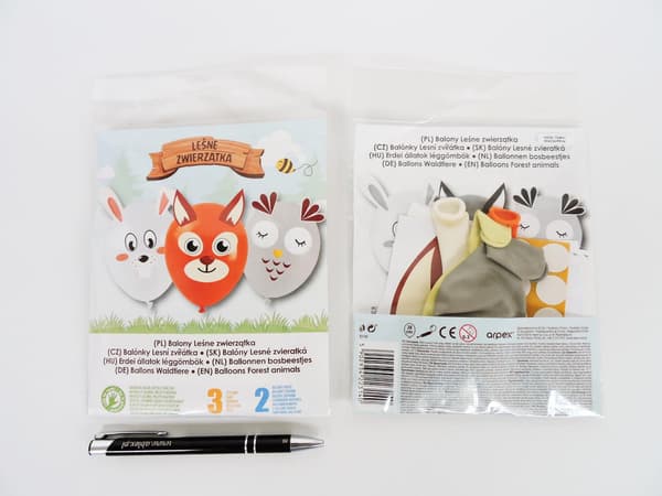 ILMAPALLO 28 cm, eläinkuvio, 3 mallia, 5 kpl, fol.