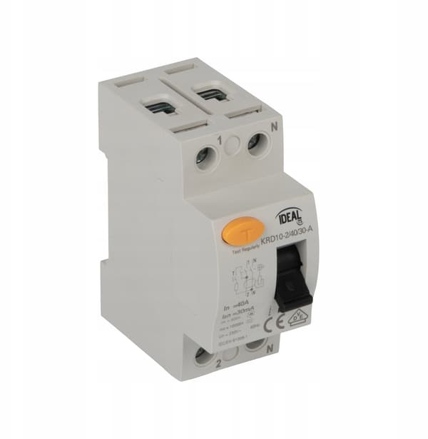 Fejlstrømsafbryder 2P 40A 0.03A type AC KRD10-2/40/30-AC VDE 38729