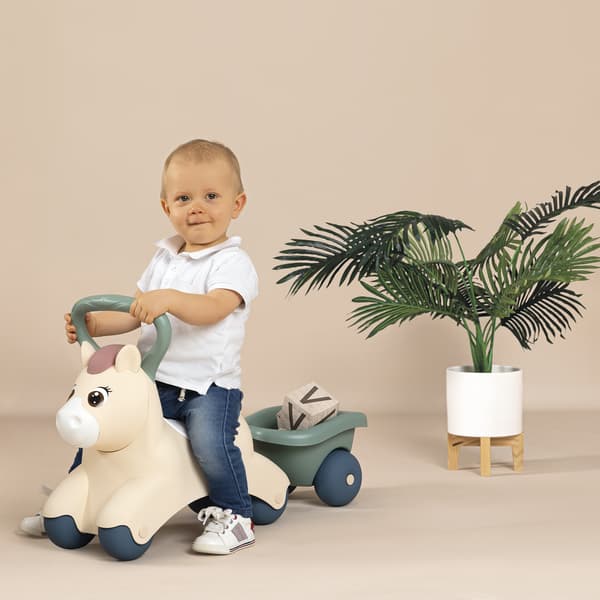 SMOBY Little First Ride Poni-ajolelu peräkärryllä