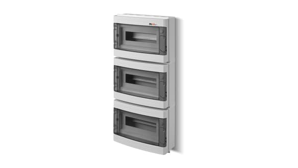 Modulärt ställverk 3x12 EP-LUX PLUS RN 3/36 transparent dörr (N+PE) IP40 1908-01