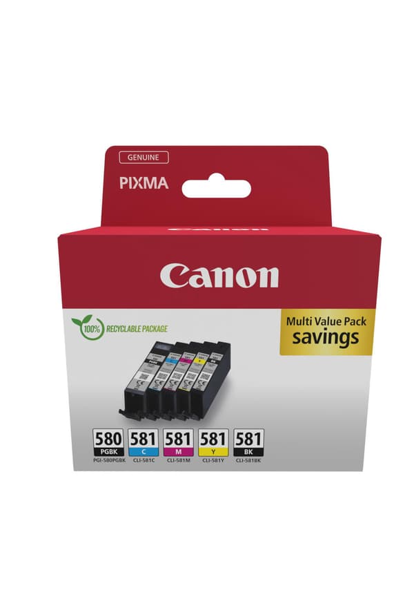 Canon PGI-580/CLI-581 PGBK/C/M/Y/BK monipakkaus