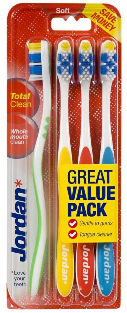 Jordan Tandborste Total Clean mjuk 4-pack