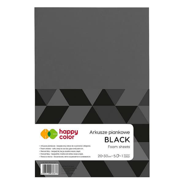 Vaahtomuovilevyt A4 5kpl musta HAPPY COLOR