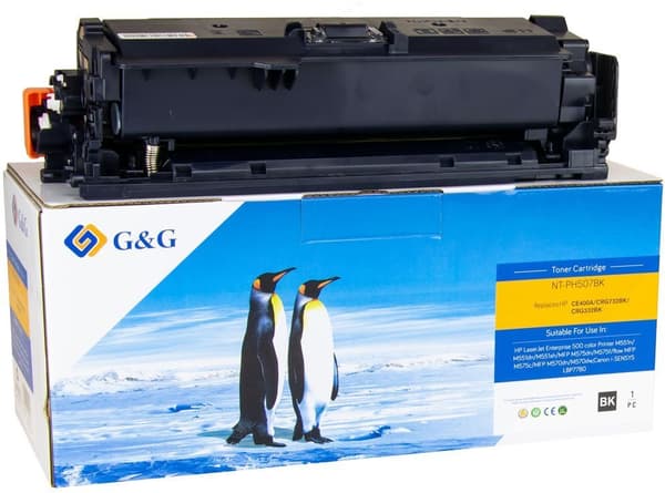 G&G kompatibel tonerpatron med HP CE400A, NT-PH507BK (CE400A), HP 507A, sort, 5500 sider