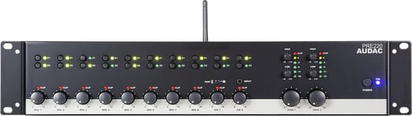 AUDAC PRE220 Dobbeltzone 10-kanals Stereo Forforstærker