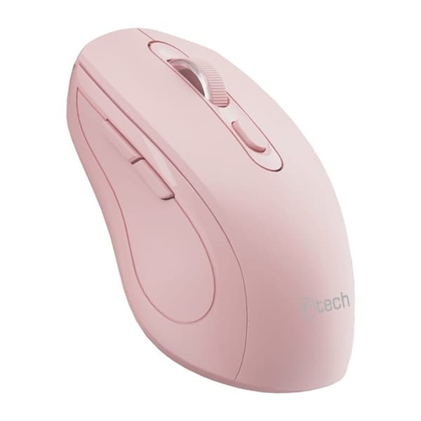 C-TECH Dual Mode Mus WLM-12PK, trådløs, 1600DPI, 6 knapper, pink, USB nano-modtager