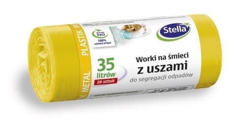 Staples Roskapussit 35l keltainen 20/rulla