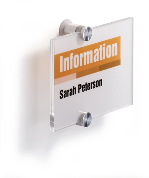 INFORMATIONSPLADE 148 X 105 MM DURABLE CRYSTAL SIGN