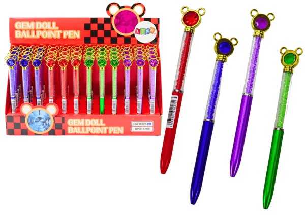 Mus kuglepen diamanter blå refill 0.7mm mix