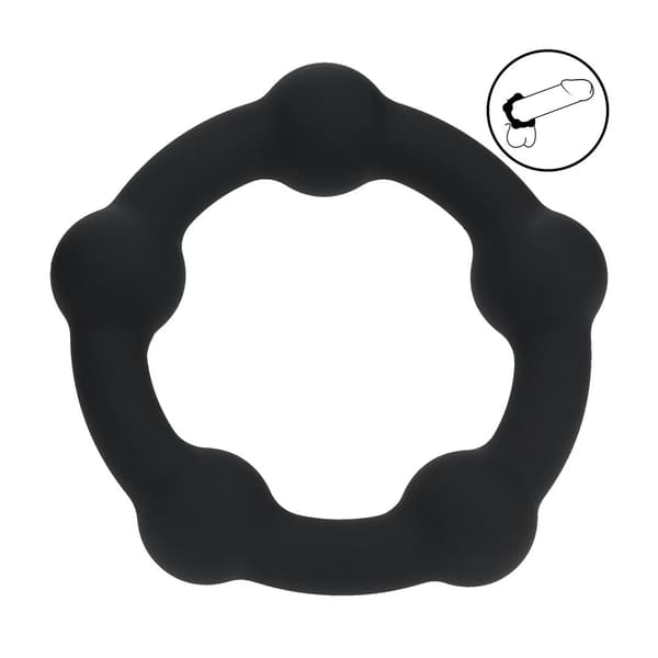 Perleformet silikone pikring - S - 30mm - Sort