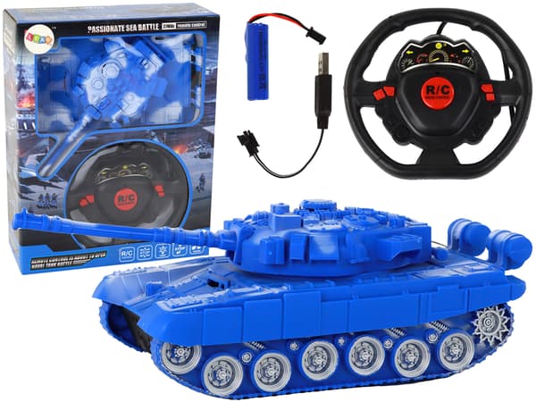 Czolg R/C blå 1:18 lys lys