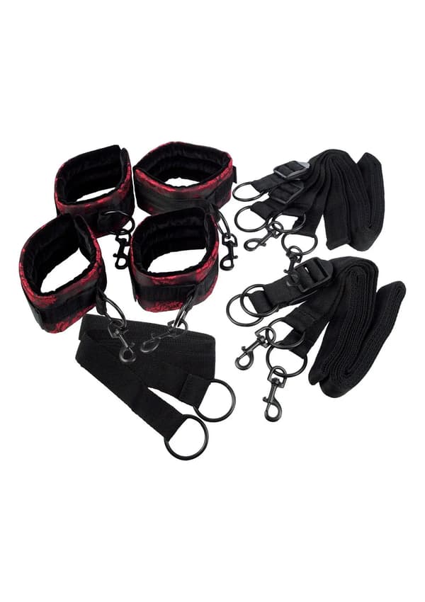 Set med BDSM bondage-remmar