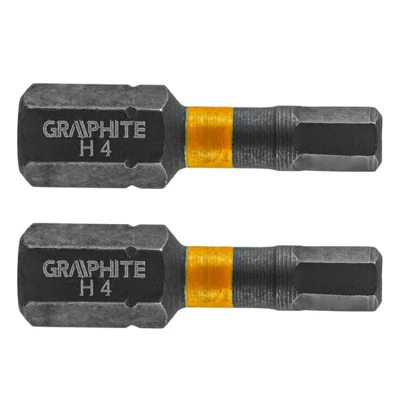 Graphite-poranterä (iskuterät HEX4 x 25 mm, 2 kpl)