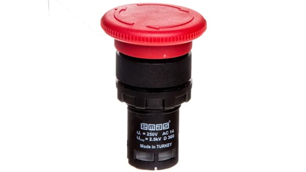 Säkerhetsknapp monoblock, 1NC, svamp 40 mm, röd T0-MB200E