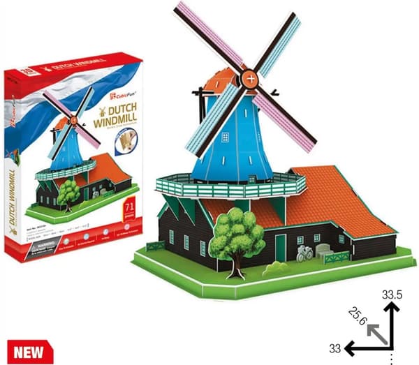 3D Puslespil Hollandsk Vindmølle Sæt XL