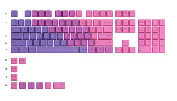 Fantastiske GPBT-taster - 114 PBT-taster, ANSI, USA, Nebula
