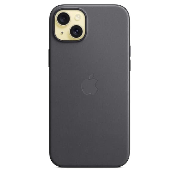 Apple Alkuperäinen iPhone 15 Plus Hienokangas Kuori MagSafella - Musta