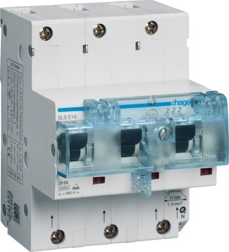 3P Cs 63A 25kA SLS TS35 HTN363C Selektiv Strømforbinder