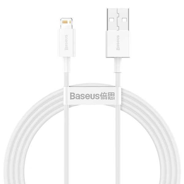 BASEUS-kabel USB A till Lightning 2,4A Superior CALYS-B02 1,5 m vit