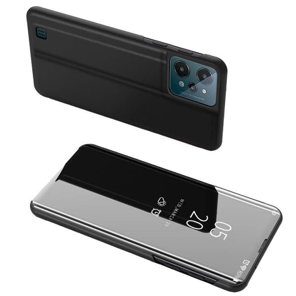 Clear View Case Cover til Realme C31 Flipcover sort