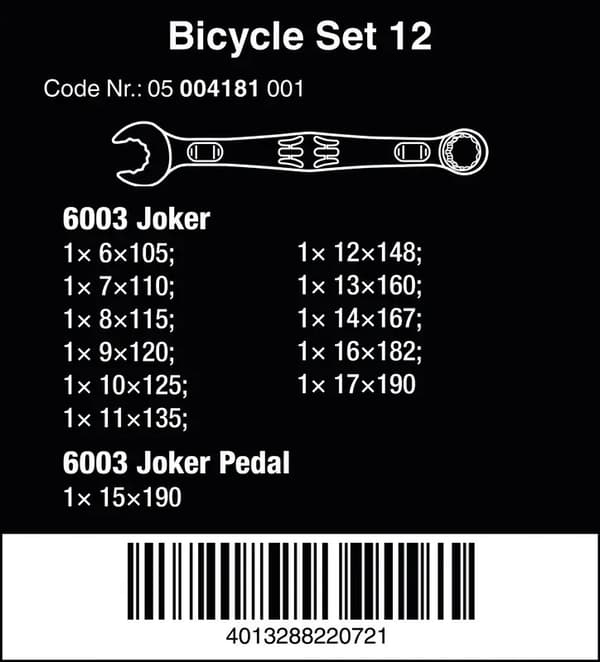 Wera Cykelset 12
