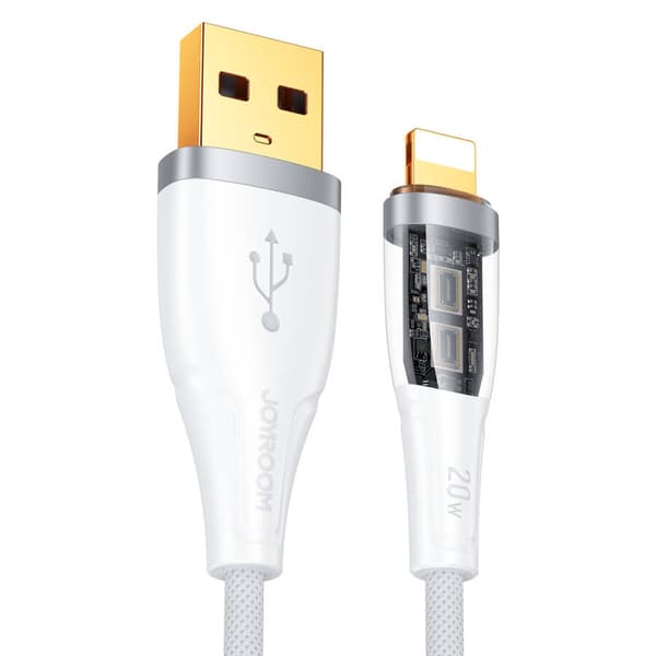Joyroom Star-Cloud Series A3 USB-A/Lightning 2,4 A 1,2 m Kabel med Smart Switch – Hvid