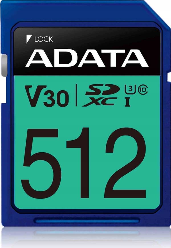 ADATA ASDX512GUI3V30S-R ADATA 512GB Premier Pro SDXC UHS-I U3 Class 10 (V30S), L/S op til 100/80 Mbps