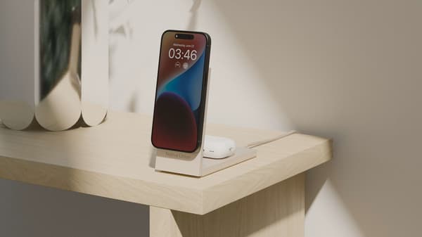 Native Union Rise 2-i-1 Qi2 trådløs oplader, sandsten