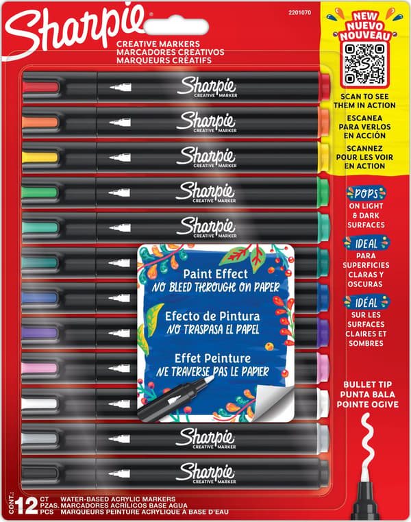 Sharpie kunstmarkører 12 farver
