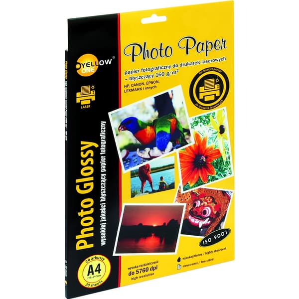 FOTOPAPIR GUL ÉN A4 160 G BLYSK (20)