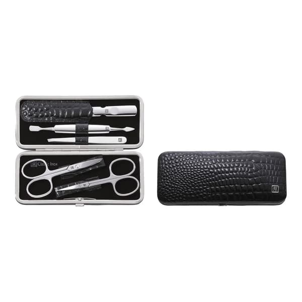 Zwilling CLASSIC läderramsfodral, svart, 5 delar.