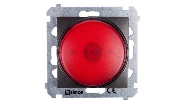 Simon 54 LED-valomajakka punainen valo antrasiitti DSS2.01/48