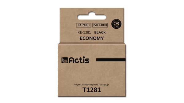 ACTIS KE-1281 blækpatron (erstatning for Epson T1281; Standard; 15 ml; sort)