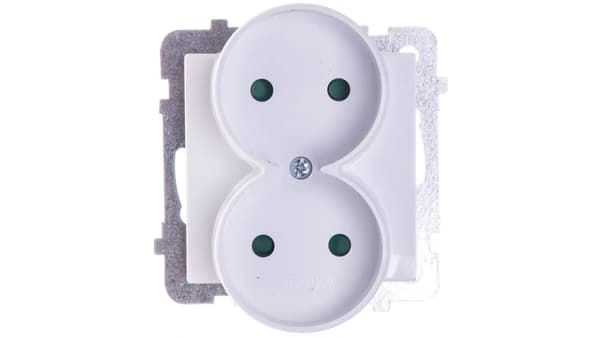 Ospel Dobbelt Sonata Stikkontakt med frontskærme hvid (GP-2RRP/m/00)