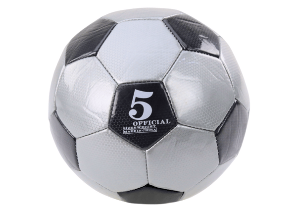 Klassisk 24 cm fodbold, størrelse 5, grå
