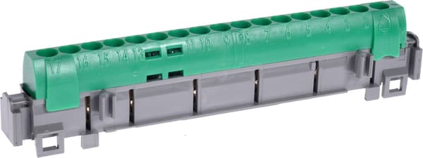 Forbindelsesskinne 17-huller grøn IP2xZ17 004835