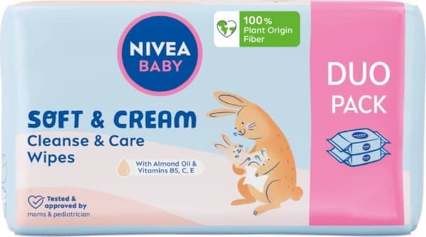 Nivea_baby kosteuspyyhkeet Soft&Cream 2x57 kpl