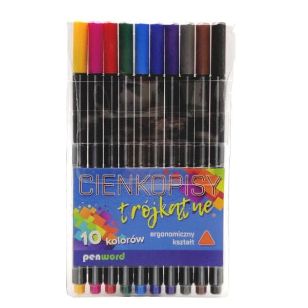 Trekantet fineliner 10 farver ZW288-10
