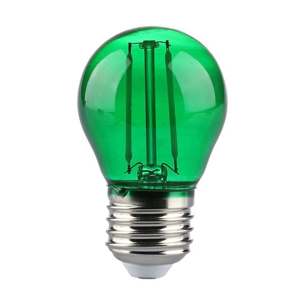 LED-glødepære 2W E27 G45 60lm 300st. Grøn 217411