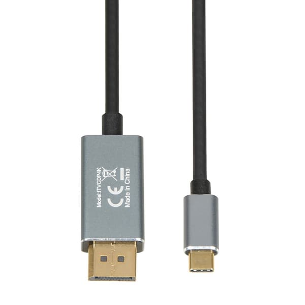 iBox USB-C USB-kabel - DisplayPort 1,8 m Svart/Silver (ITVCDP4K)