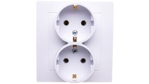 Ospel AS stikkontakt dobbelt schuko hvid (GP-2GS/00)