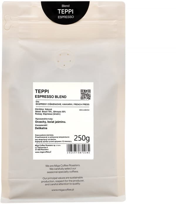 Miga Teppi Espresso Hela Kaffebönor 250g