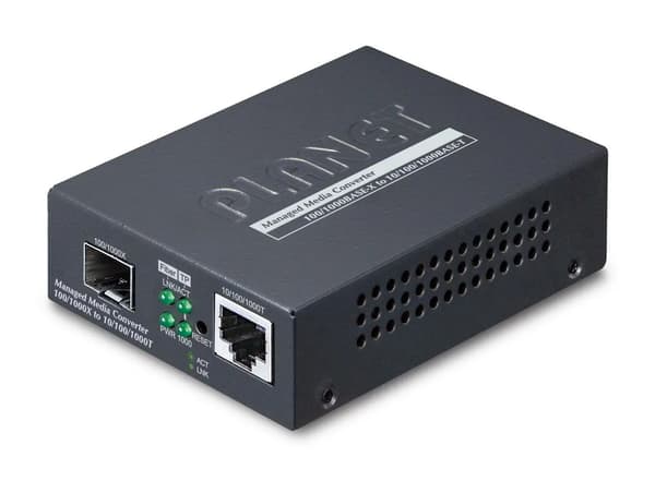 Planet Web/SNMP Man 10/100/1000Base-T til MiniGBIC (SFP) Gigabit Konverter - EU