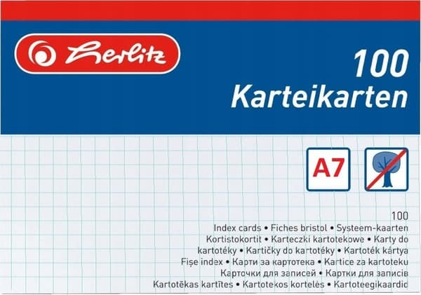 Kartotekskort 100 stk. ternet A7