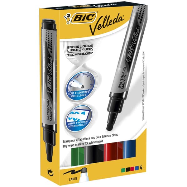 Marker Velleda Liquid Mix 4 farver BIC