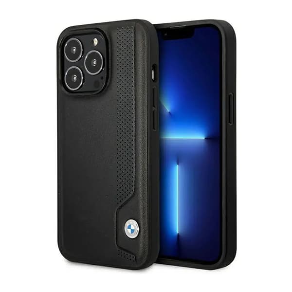 Etui BMW BMHCP14L22RBDK iPhone 14 Pro 6.1\" sort/sort Hardcase Læder Blå Prikker