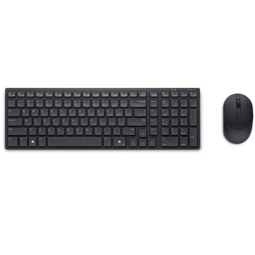 Dell Silent Keyboard and Mouse KM555 - näppäimistö- ja hiirisetti - QWERTY - US International - musta syöttölaite