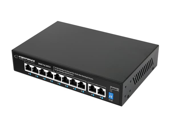 ESPERANZA 8 PoE + 2 UPLINK PORT ETHERNET SWITCH 10/100/1000 MATRIX